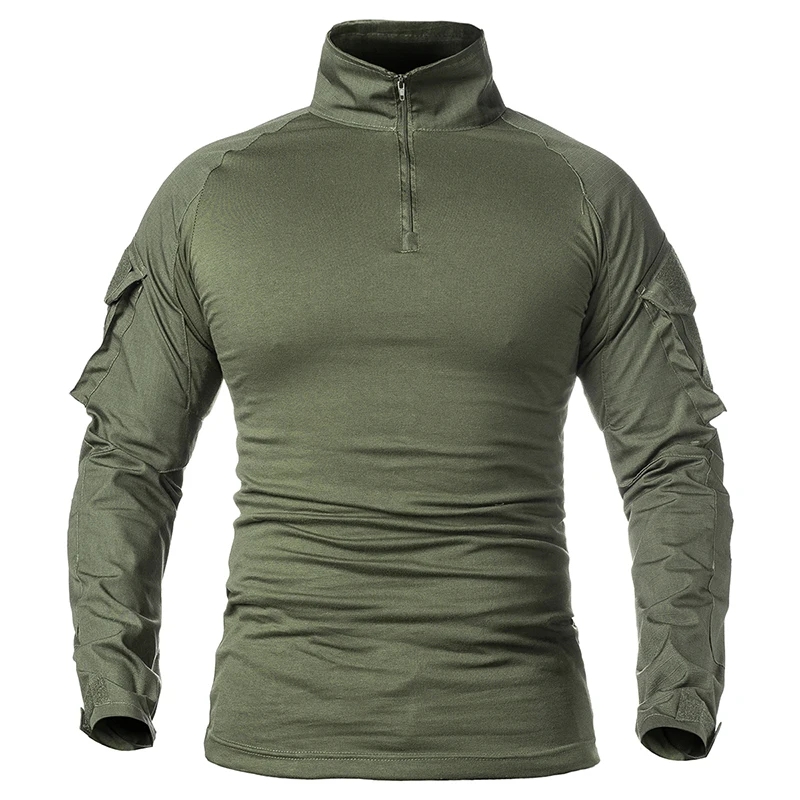 Hunting Outdoor Wear - Kemeja Taktis Lengan Panjang dengan Ritsleting