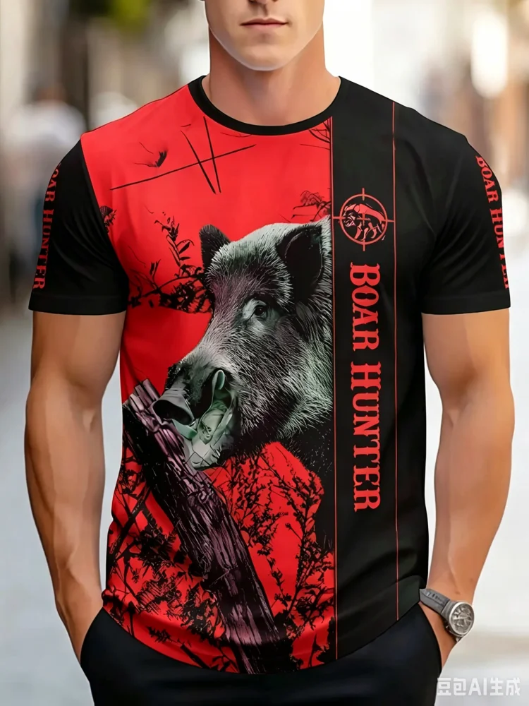 Kaos Pria Motif Babi Hutan Hij - Hunting And Outdoor Shop ulasan dan harga
