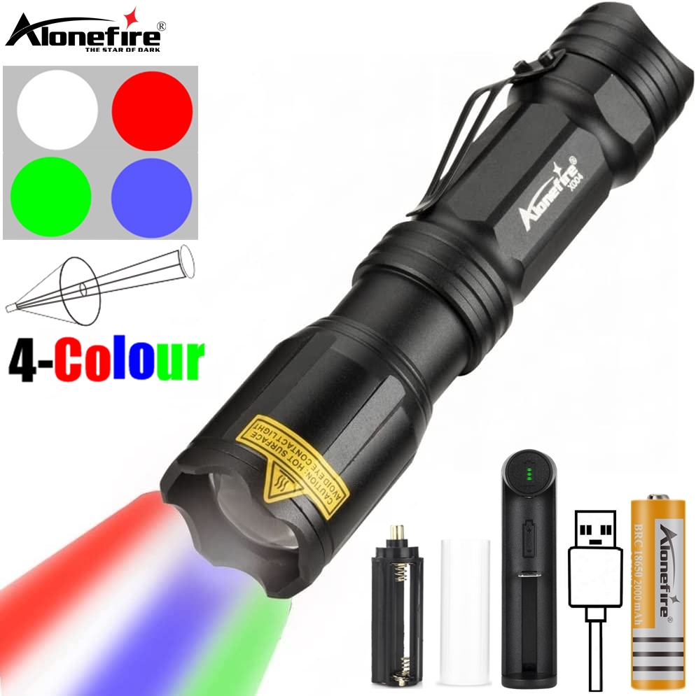 Zoom Senter LED 4 Warna Cahaya - Outdoor Hunting Photography ulasan dan harga